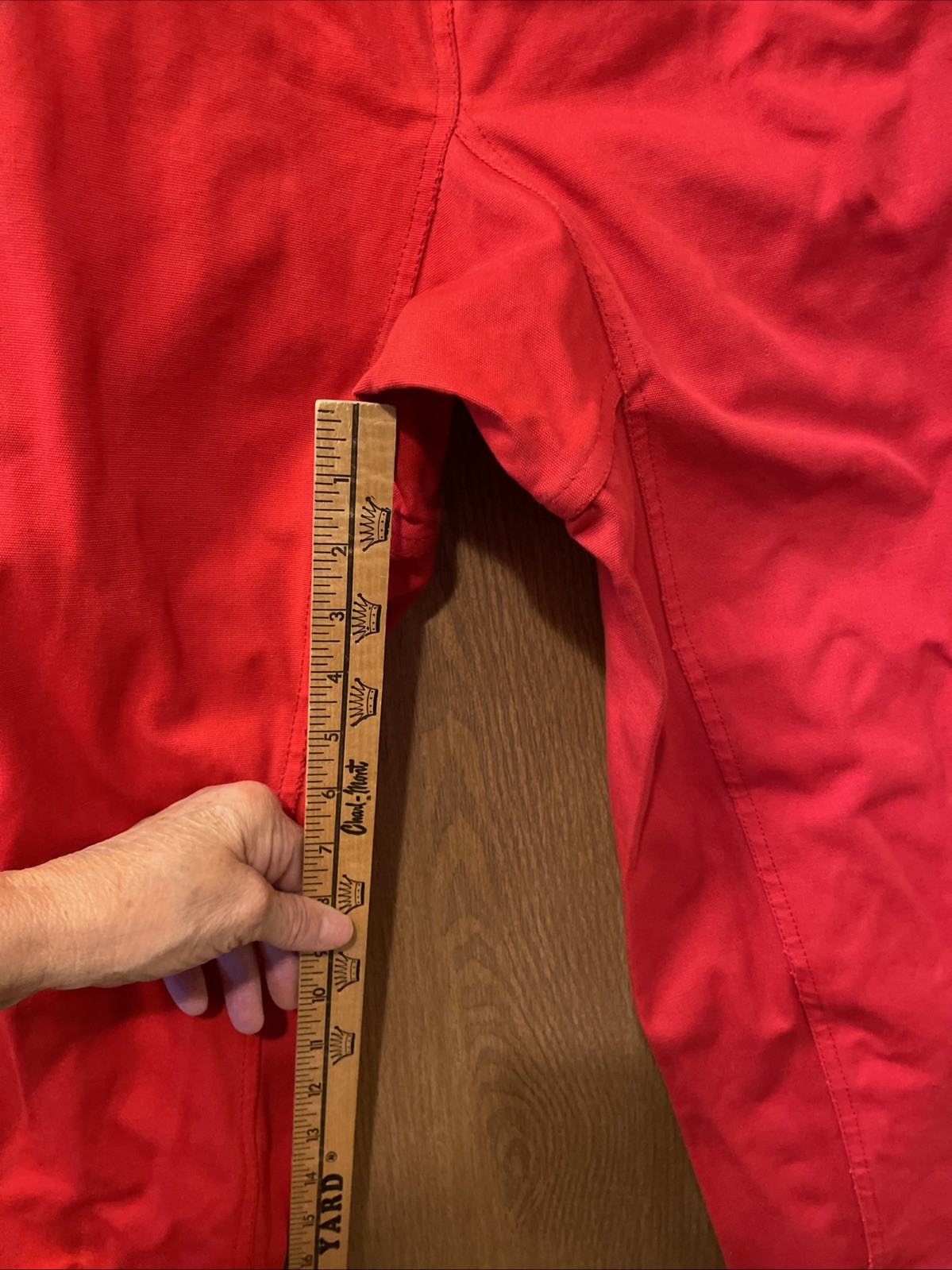 Martial Arts Pants Red Sz4/180 Gi Elastic/String Wst Crotch Gusset, Heavy Weight