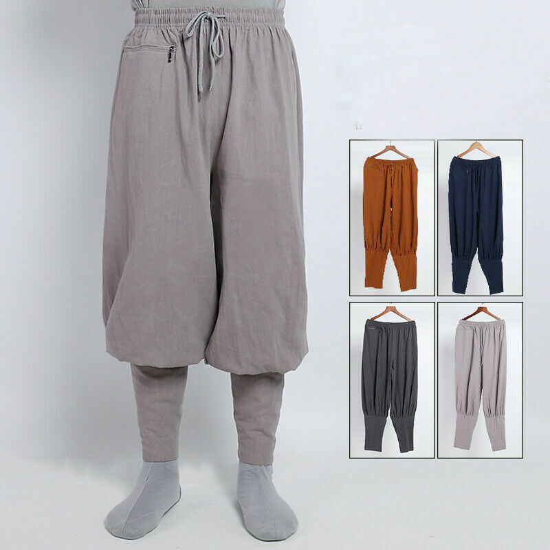Buddhist Zen Martial Arts Linen Pants High Quality Shaolin Monk Kung Fu Pants