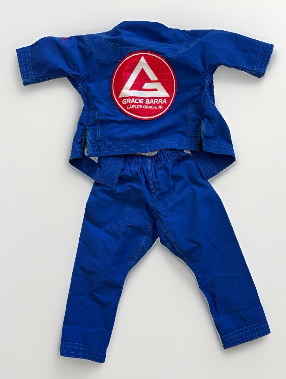 Storm Kimonos Gracie Barra Equipe GB BJJ Gi Youth Size Y0 Blue Jiu Jitsu Set