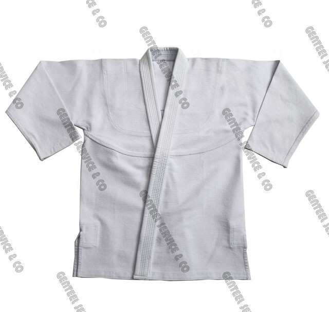 1 coat and 3 pants Blank White for BJJ Pearl weave 450 coat and Rip stop pant A3