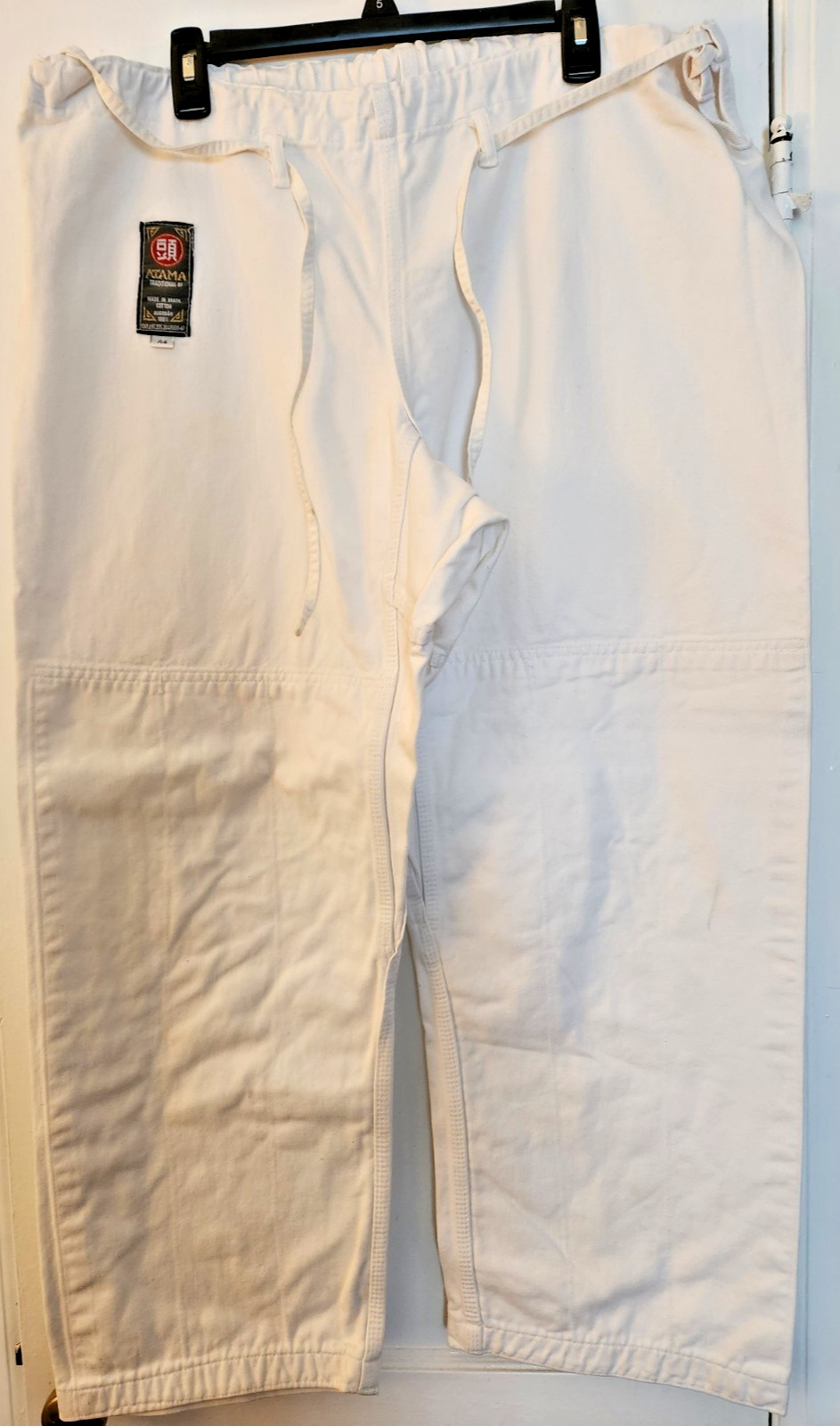 Vintage Early 2000s Atama Gi Kimono Pants -White- A4 -Made In Brazil -Kanji Tag