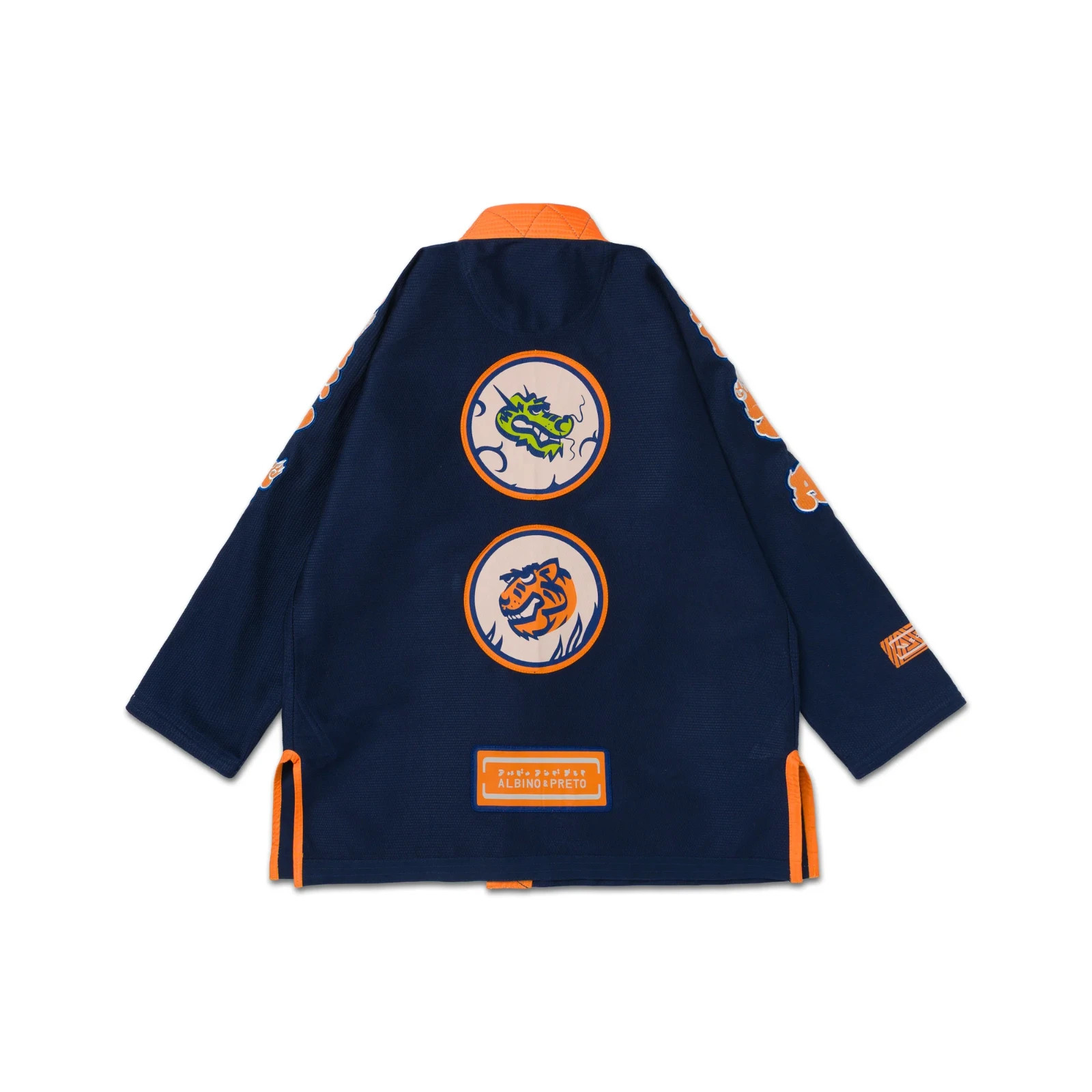 Shoyoroll Albino and Preto x NESM Navy BJJ Gi Jiu Jitsu Kimono 450 GSM