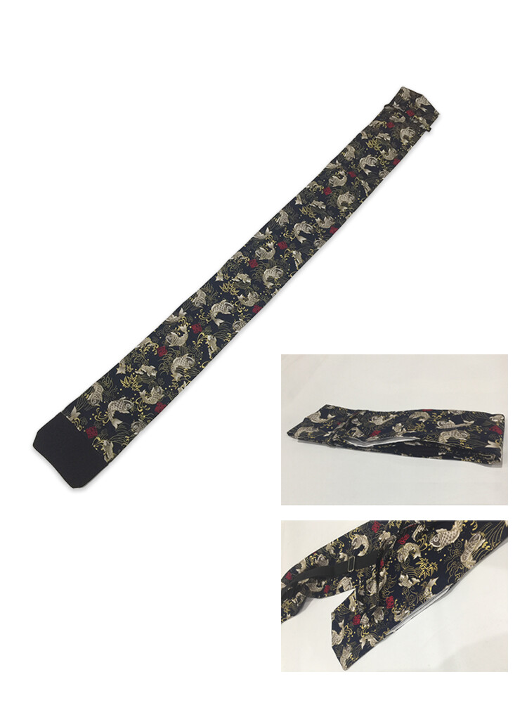 Cotton Fish and wave Pattern Shinai Bag- for three shinais with shoulder strap –