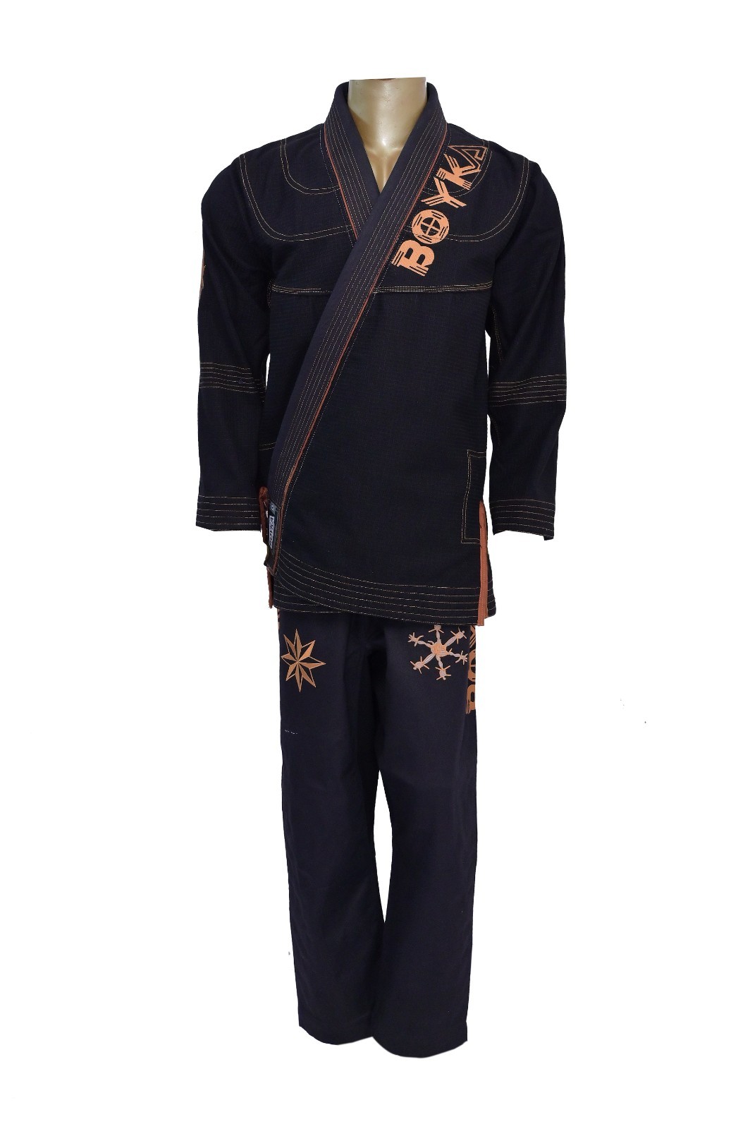 Inner Sublimated Embroidered Brazilian Jiu Jitsu Black (BJJ) GI KIMONO