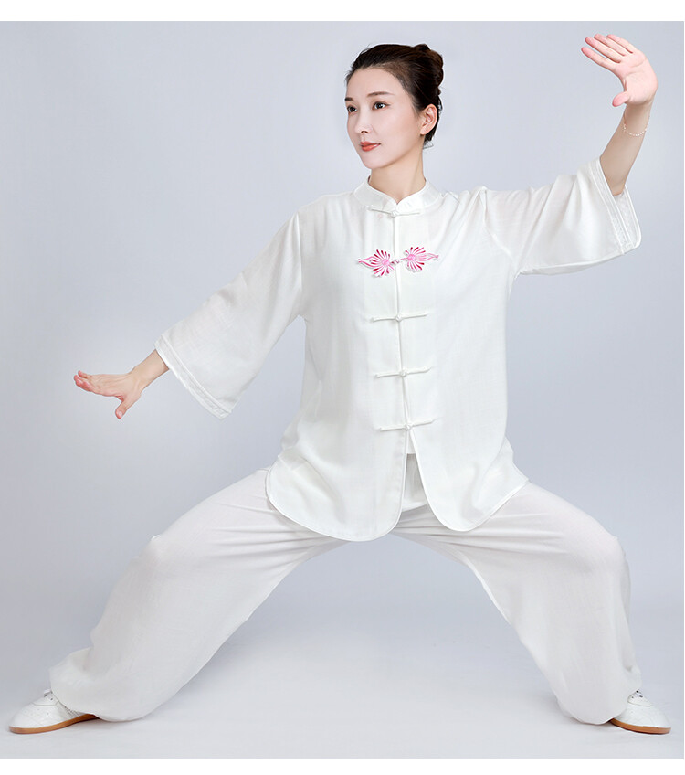 Summer Breathable Short Sleeve Kung Fu Shirts Wing Chun Training Vintage Sport