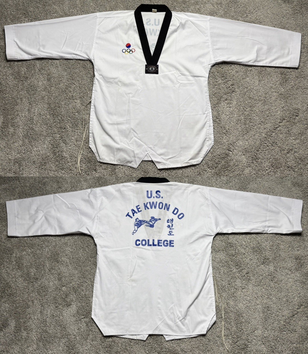 US Taekwondo College Uniform Korea Olympics Size 4 Martial Arts Rare