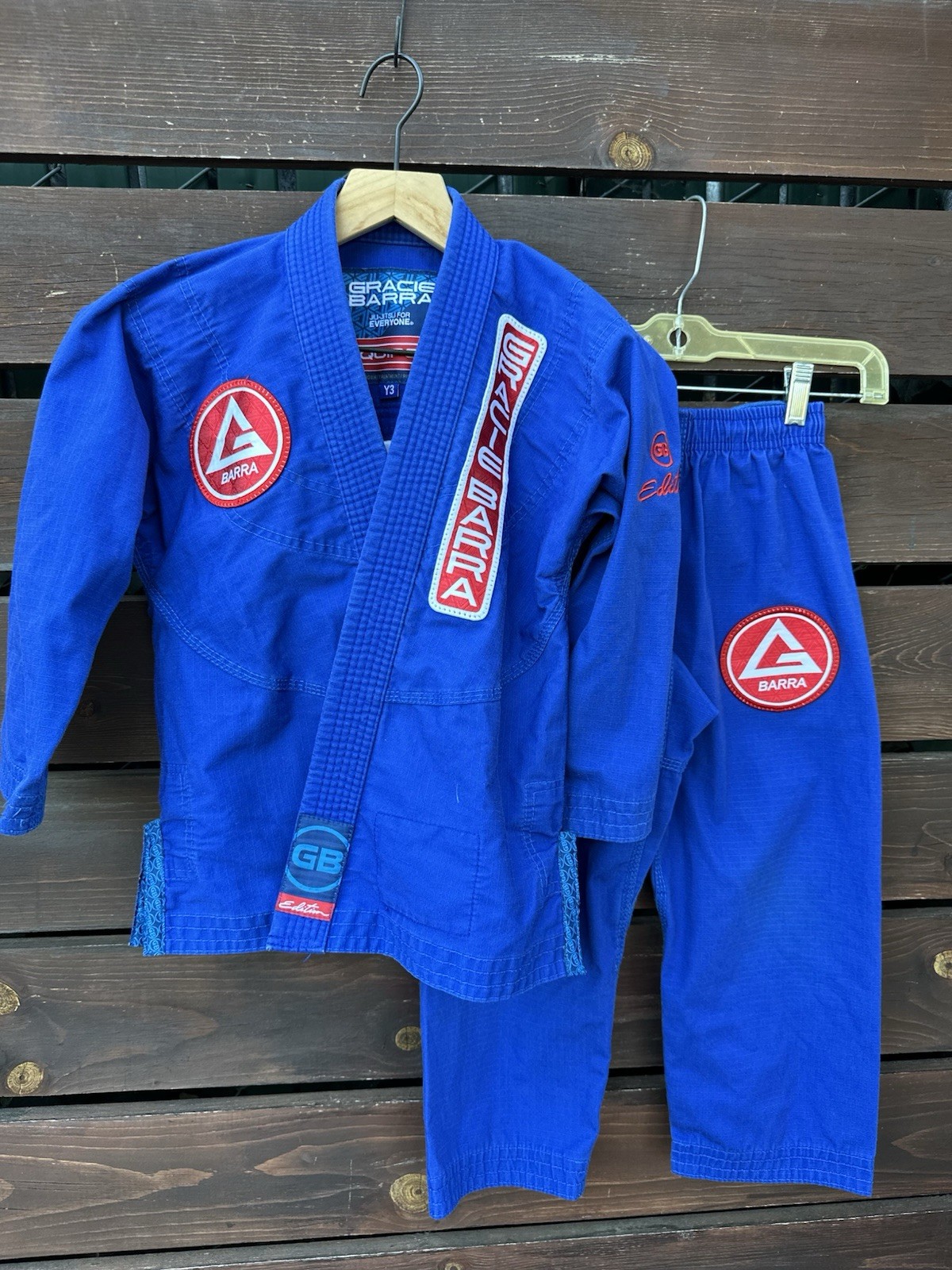 Gracie Barra Size Youth Y3 Equipe GB Edition Brazilian Jiu-Jitsu Gi Pants Jacket