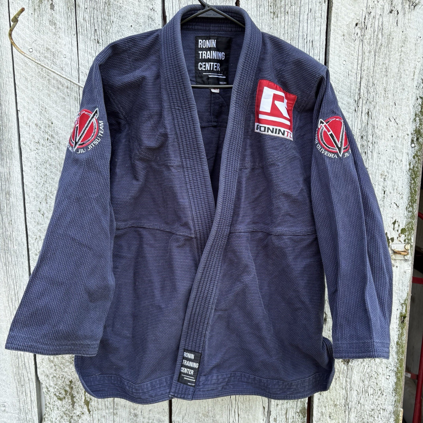 Ronin BJJ Gi Jacket Kimono Top A2X Blue Mens Adult Jiu Jitsu Gi Training Fight