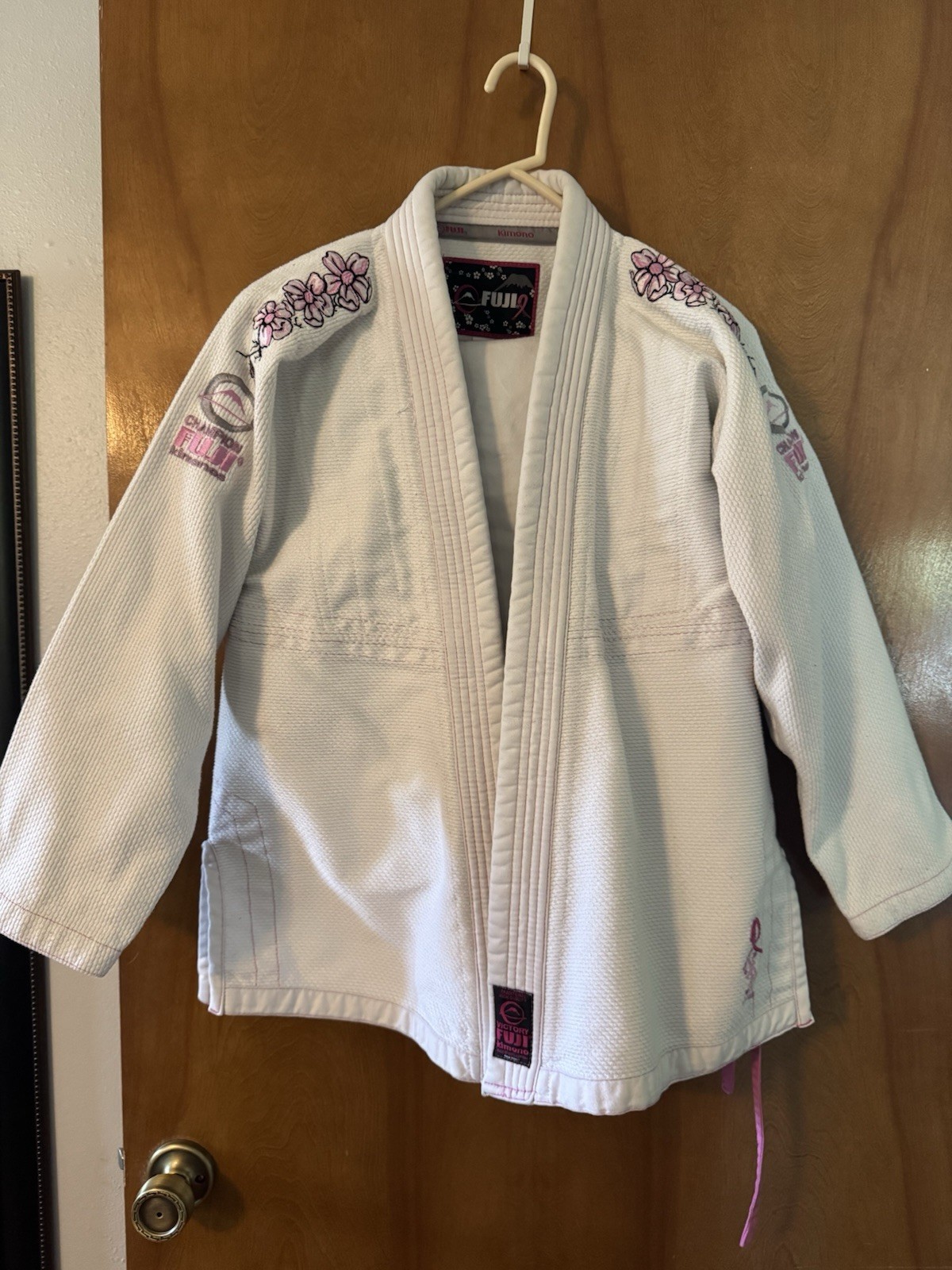 Fuji Victory BJJ Thick Kimono And Bottoms, Cherry Blossom Details, Size W2