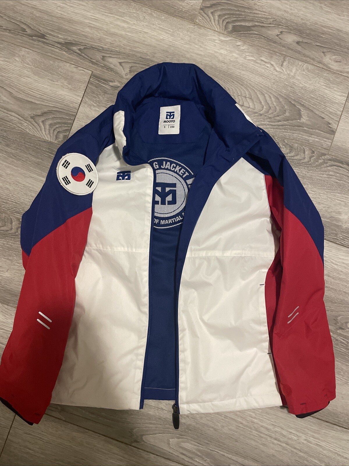 MOOTO Hooded Windbreaker Jacket Small Martial Arts Taekwondo Korea With patch
