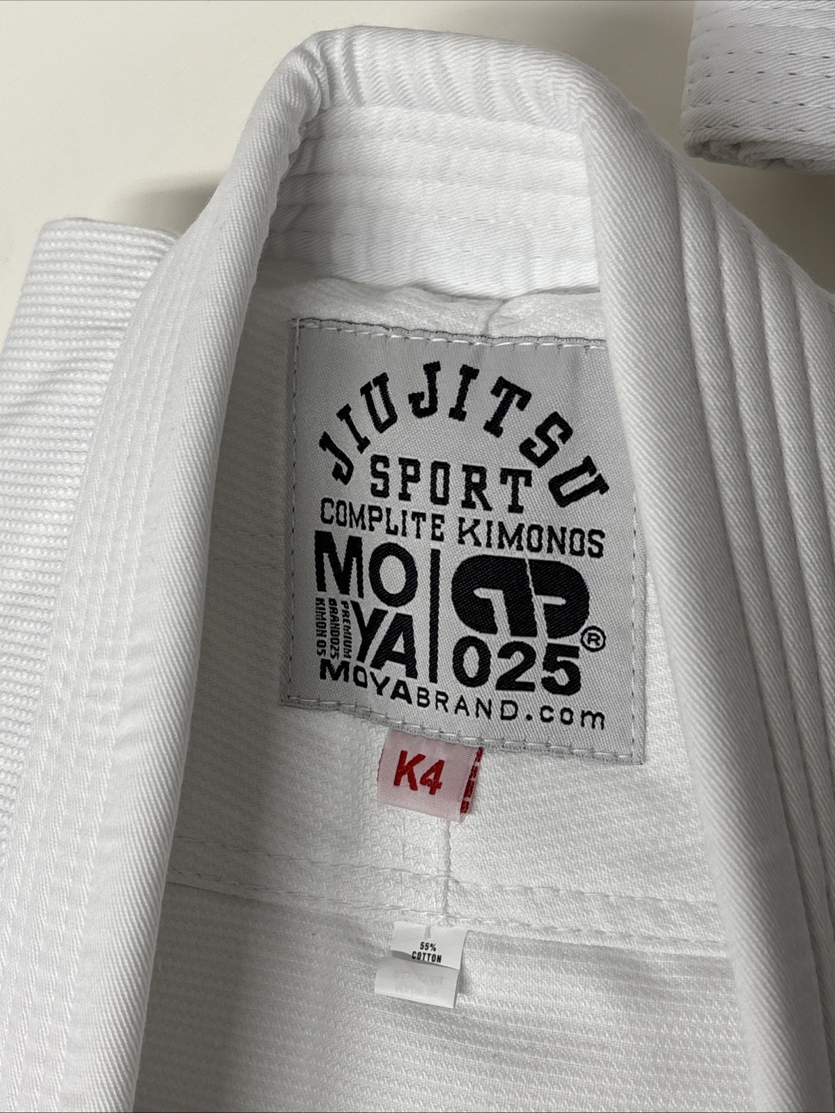 Moya Brand Kids GI 25 Flagship Jiu Jitsu Complete Kimono Size K4 White 025