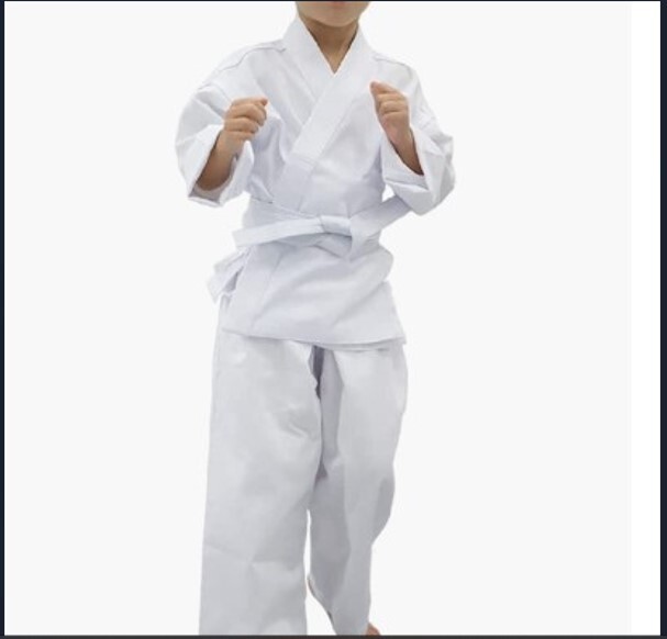 Martial Arts Karate Uniform / BOLD Lightweight – WHITE — Size 0, 00, 000