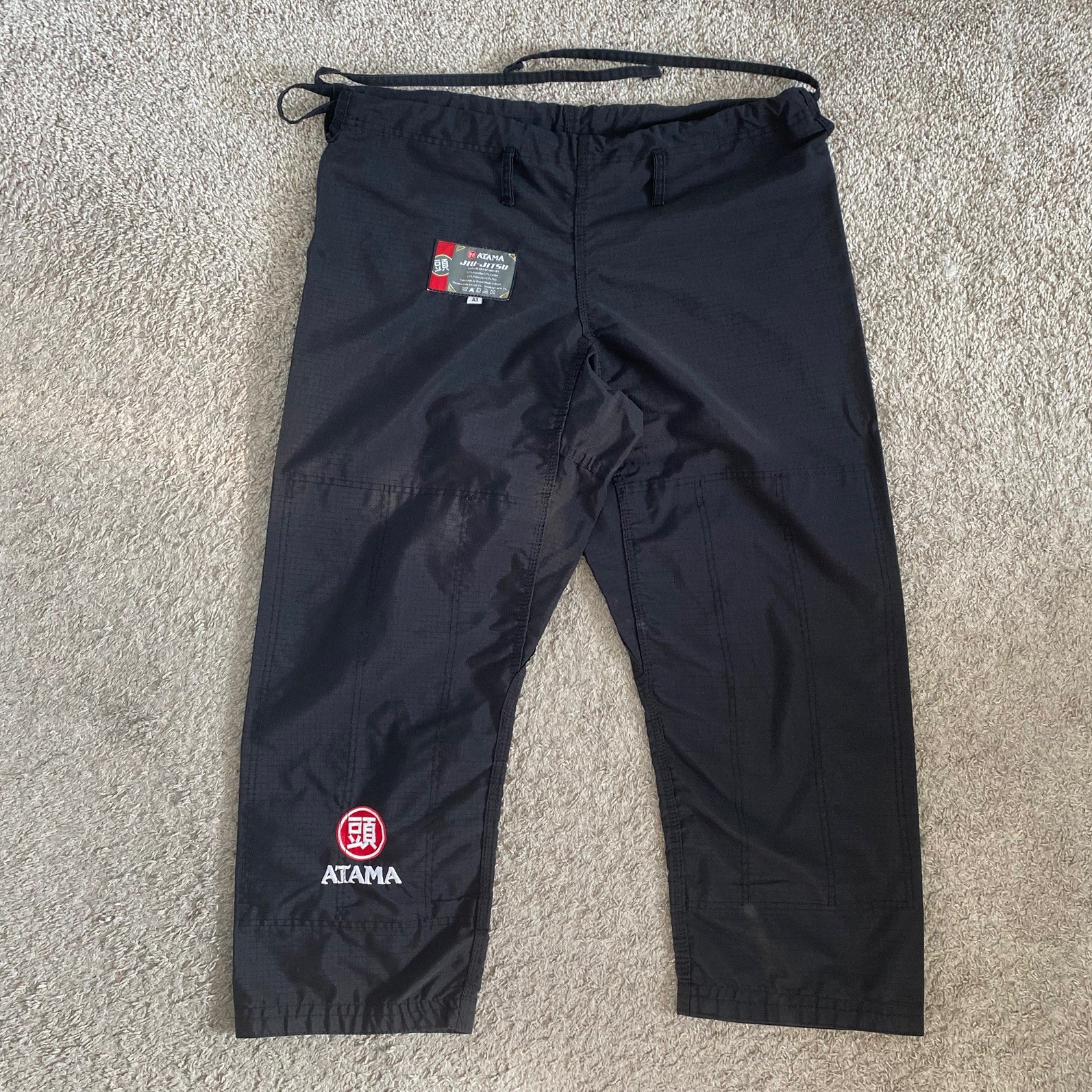 Atama BJJ Gi Kimono A3 XL Black Mens Adult Jiu Jitsu Pants Brazil