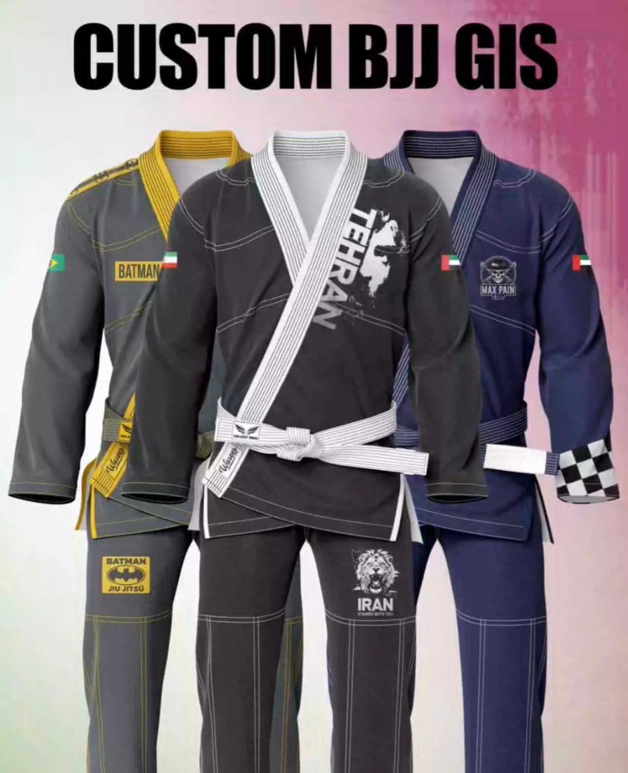 Premium Custom BJJ Gi Brazilian Jiu Jitsu Gi 450gsm Gi Kimono Logo Embroidry MMA