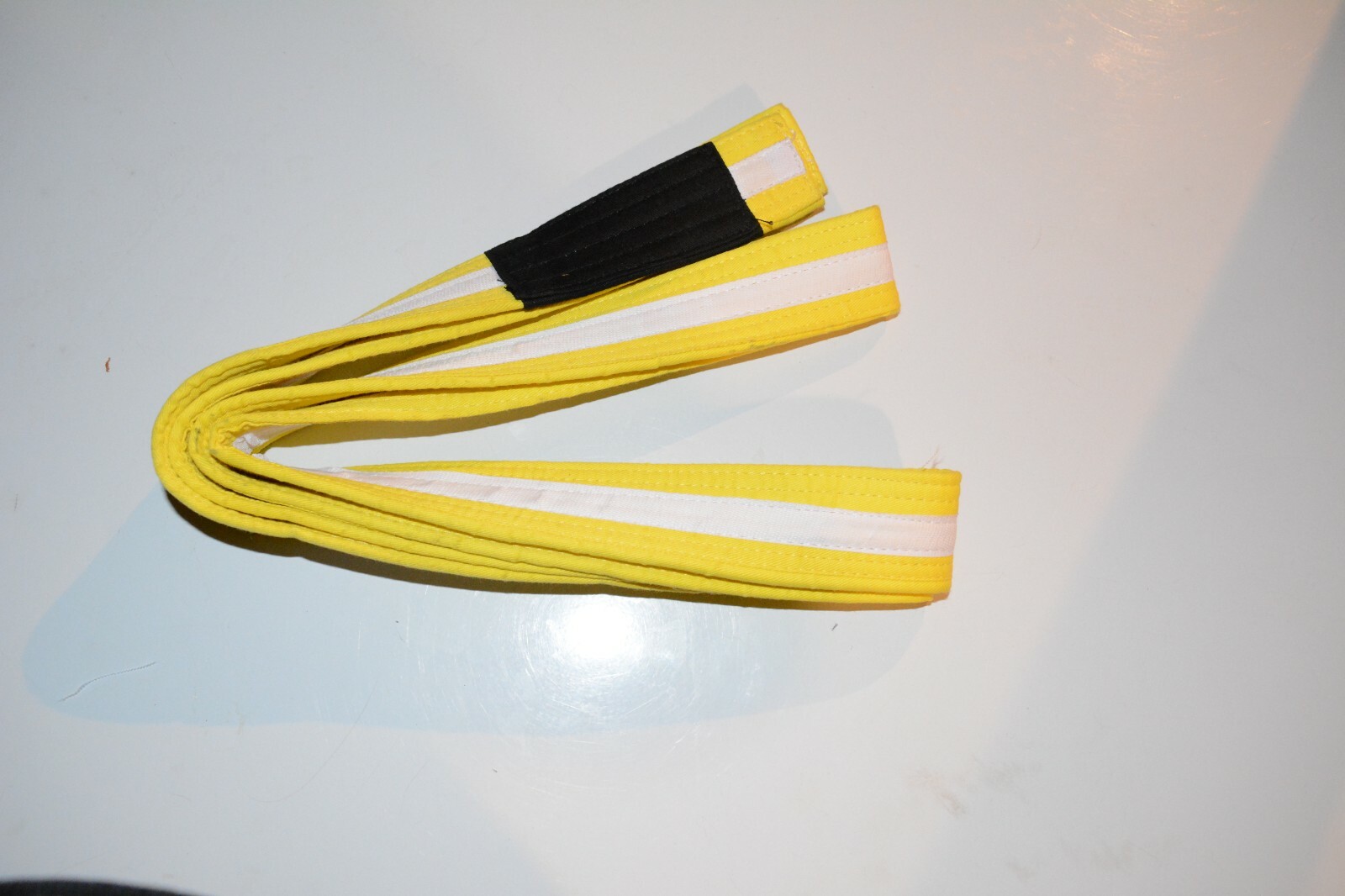 Youth Brazilian Jiu Jitsu Belt Kid BJJ Yellow/White Belt Size M 100% Handmade