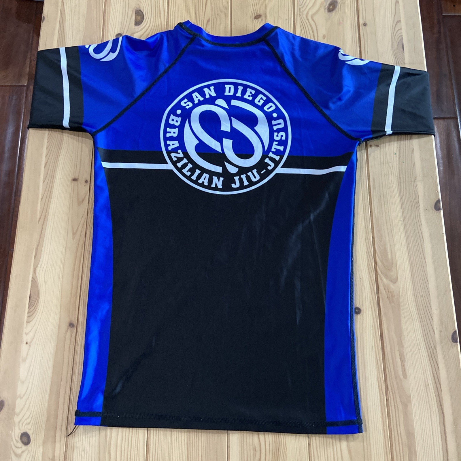 Blue Black Long Sleeve San Diego Jiu Jitsu Rash Guard Medium