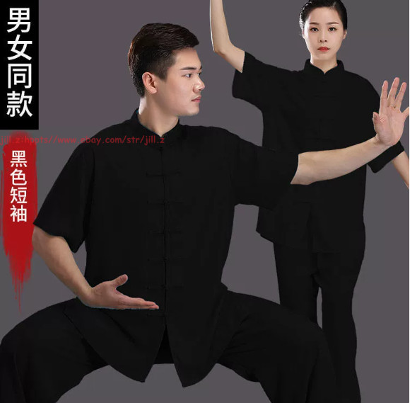 Summer Unisex Cotton Kung Fu Tai Chi Uniform Martial Arts Suit morning exercise
