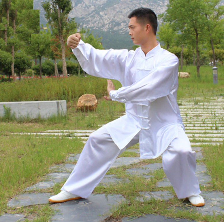 Unisex silks satins Tai chi Uniforms Wushu Martial arts Kung fu Wing Chun Suit