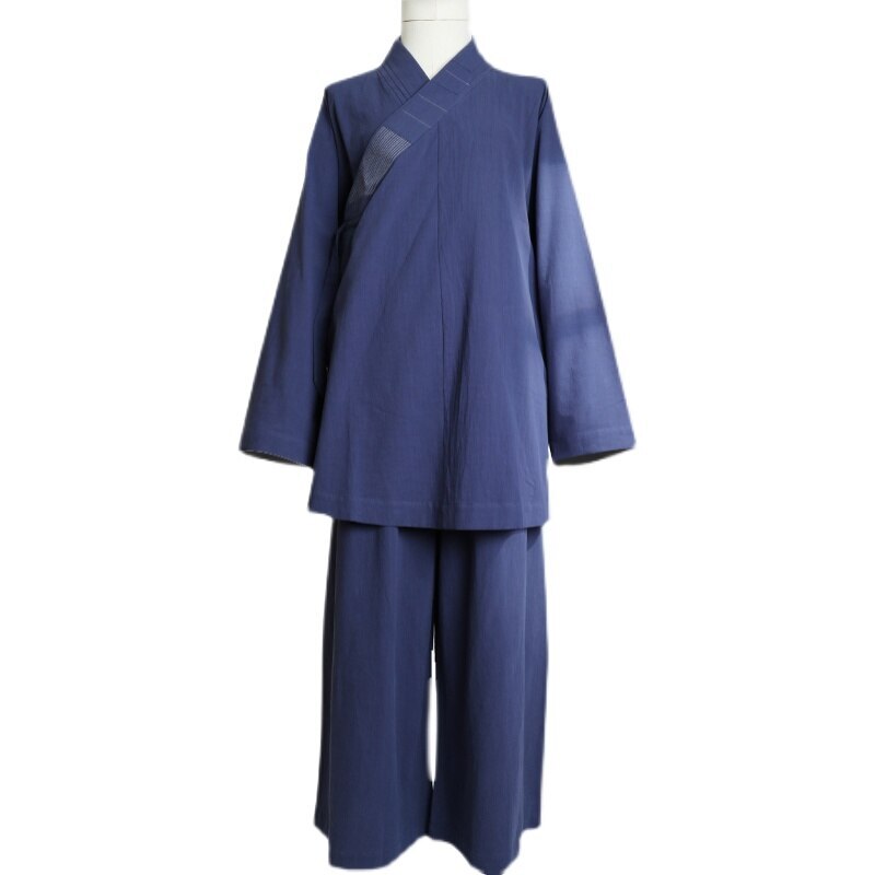 2PCS High-grade Cotton&Linen Shaolin Monk Kung Fu Clothing Zen Buddhist Uniforms