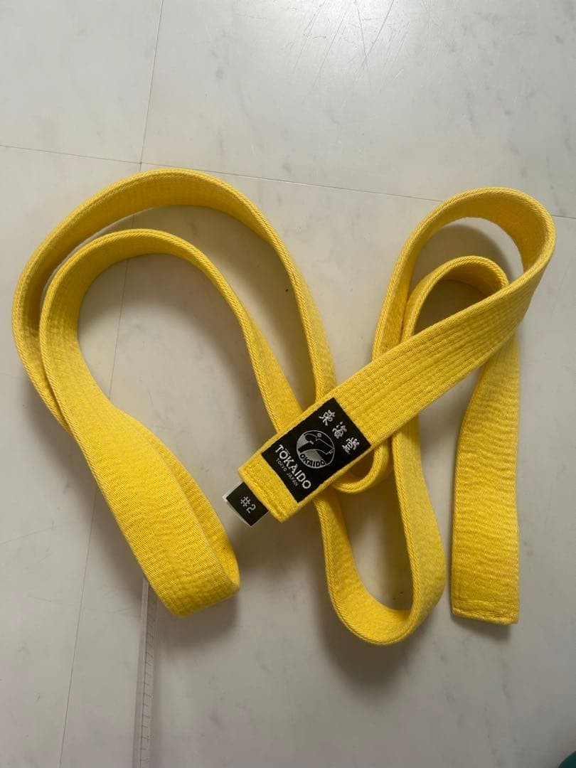 Tokaido Karate Gi Set, Size 2, White Belt, Yellow Belt, With Lifting Support,