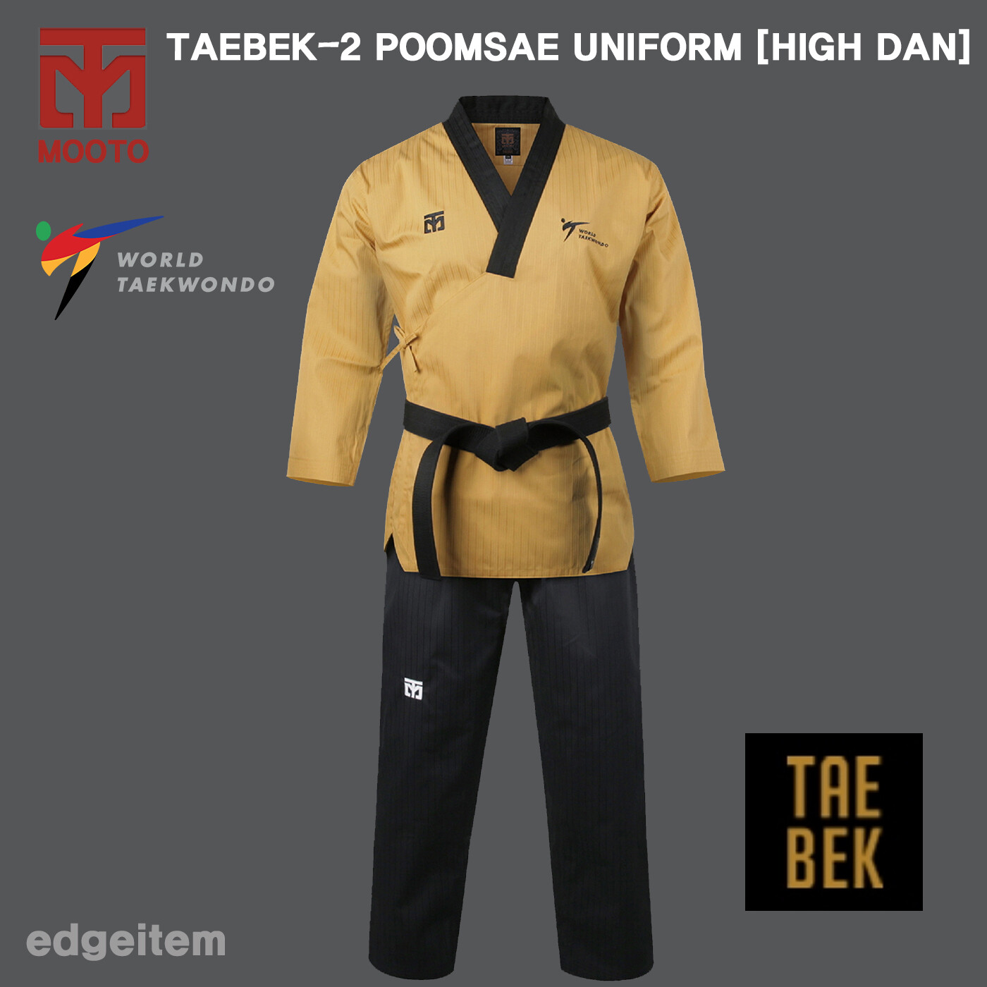 MOOTO Taebek-2 Poomsae Uniform (High Dan) WT (World Taekwondo) TKD Dobok Gi