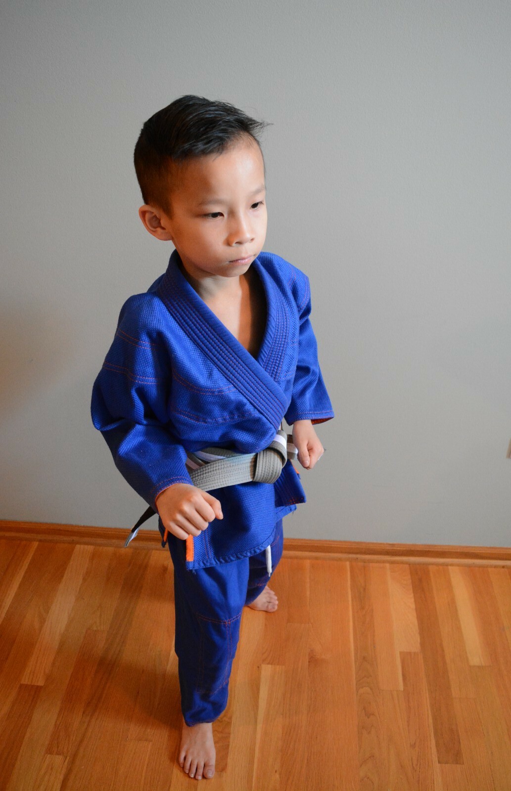 Youth Brazilian Jiu Jitsu Belt Kid BJJ Grey Belt Size S 100% Handmade