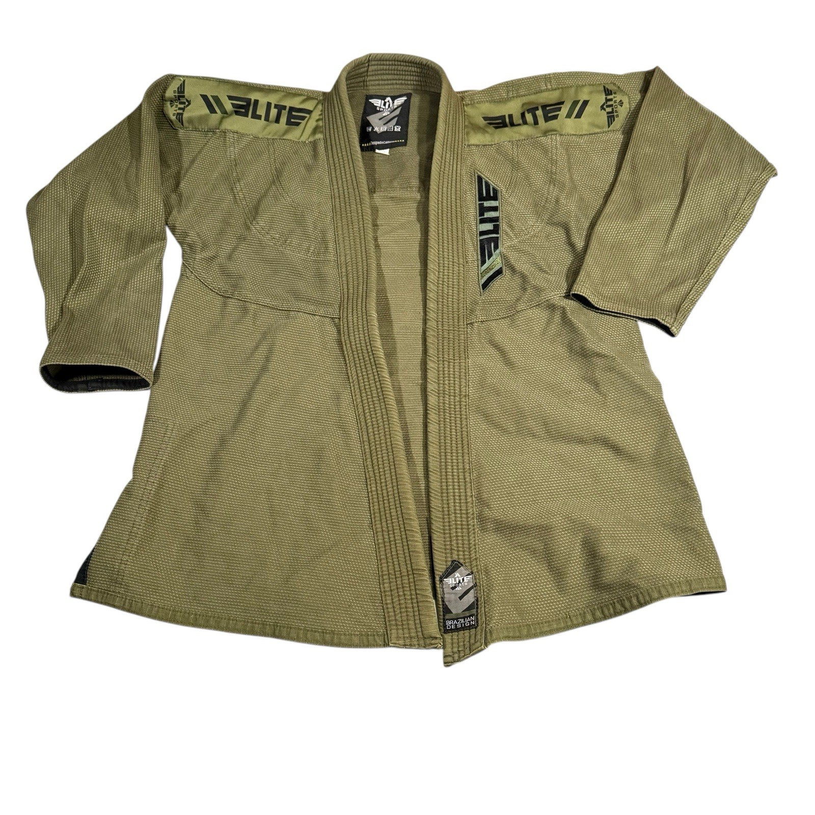 Elite Sports BJJ Gi Jacket A1 Olive Green Jiu Jitsu Kimono Top Only Lightweight
