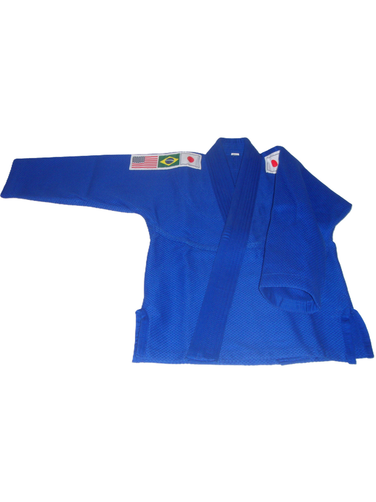 Martial Sports Premium Flag Kids Brazilian Jiu Jitsu Gi – Blue – Free Belt