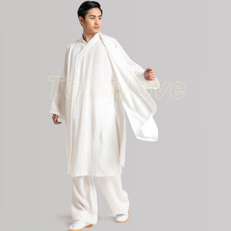 Wudang Taoist Cotton Linen Robe Kung Fu Tai Chi Uniform Arts Wing Chun Suit Hot