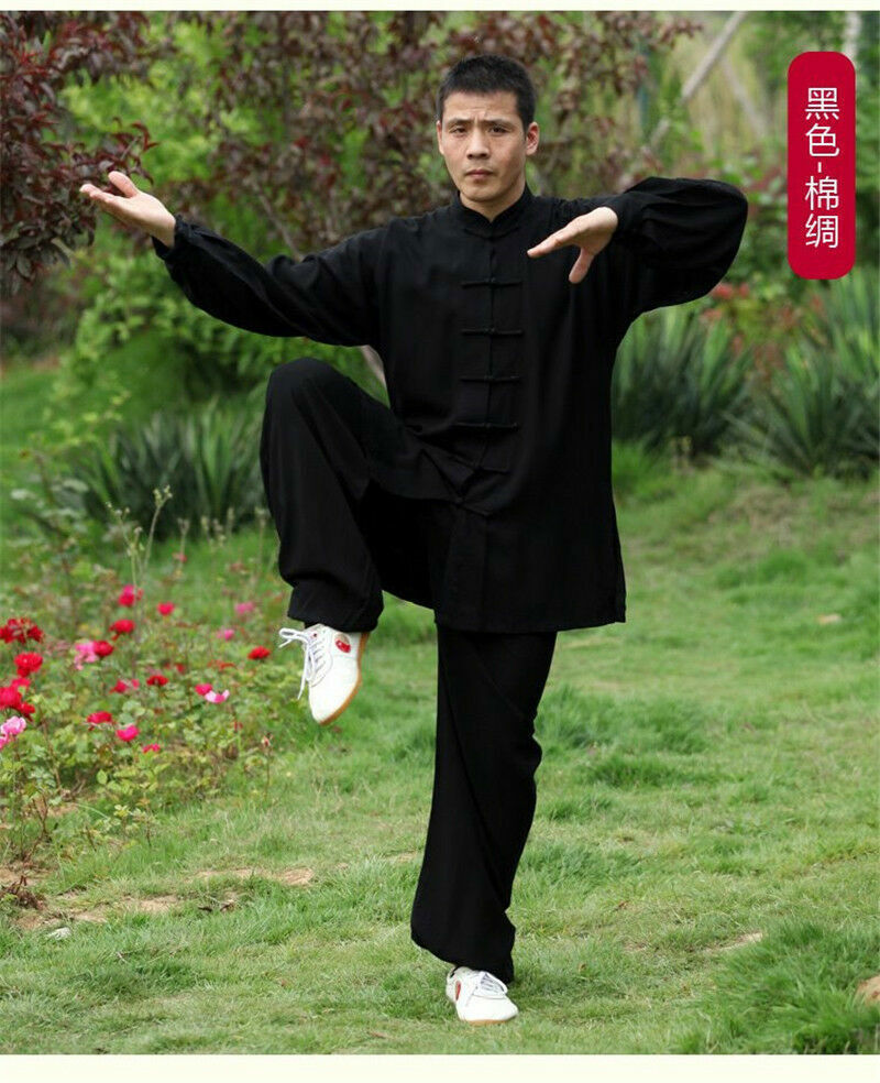 Cotton Kung Fu Tai Chi Uniform Martial Arts Wushu Taiji Wing Chun Suit Mens Set