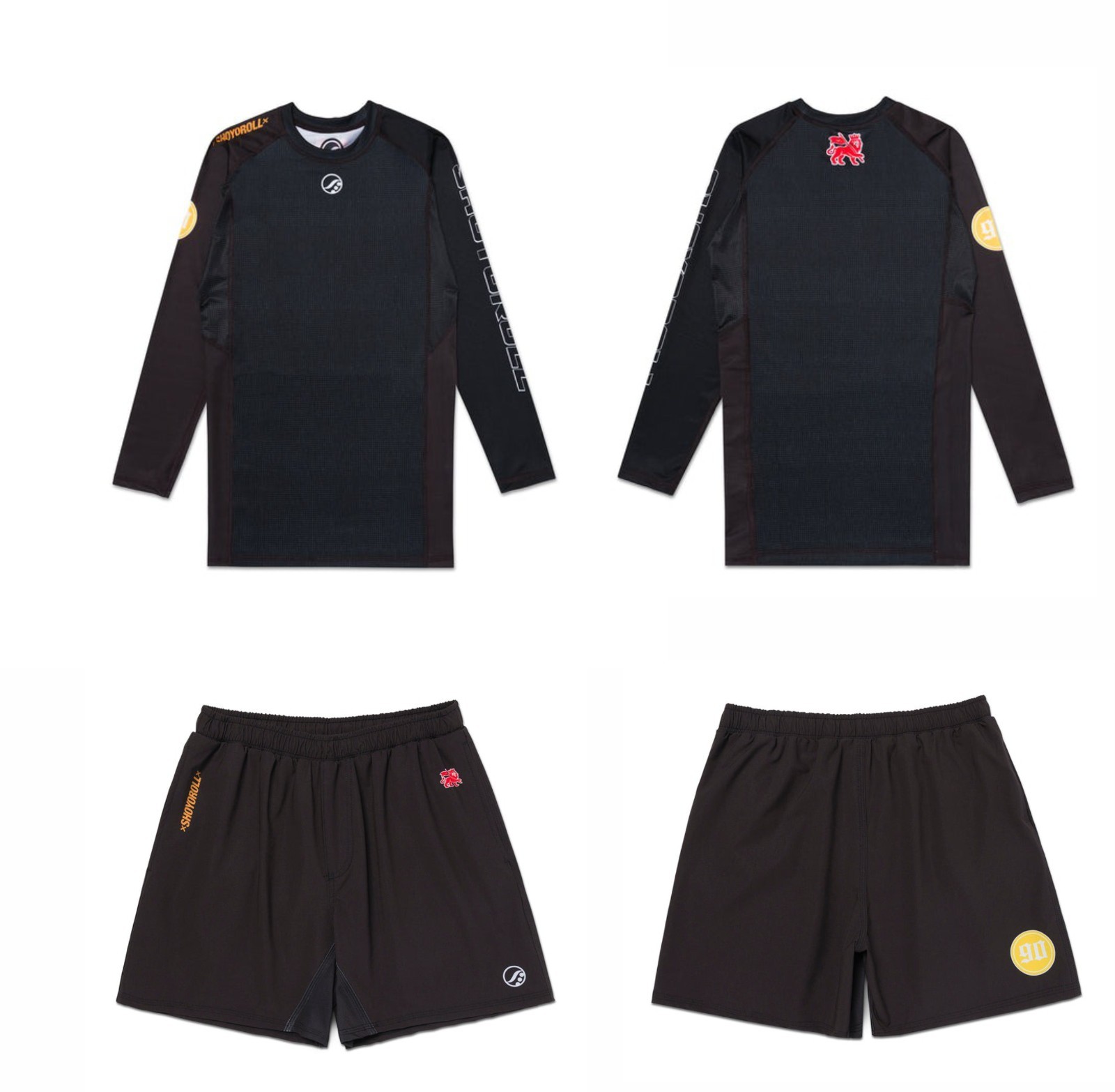 PW Ranked Top Rankin Shoyoroll Rash Guard [BROWN] LS & Short Bjj No Gi Kimono