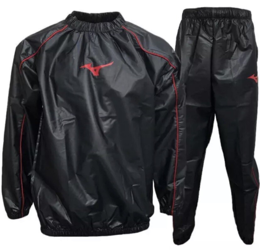 Mizuno Sauna suits Weight loss wear top and bottom set Black Training MSS-SET