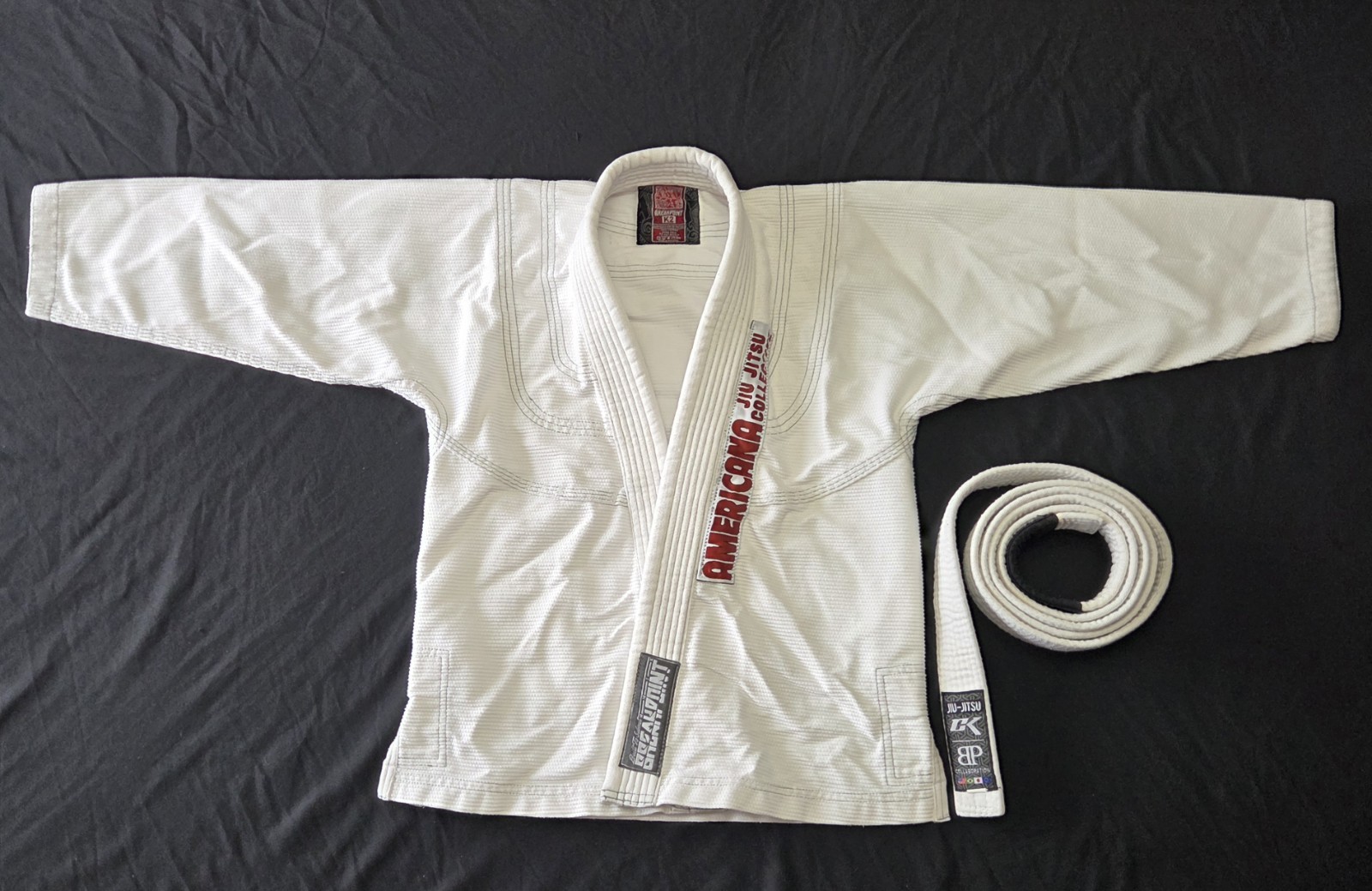 Youth Kids Size K2, Brazilian Jiu-Jitsu Top & Belt, Tiger Patch, Breakpoint