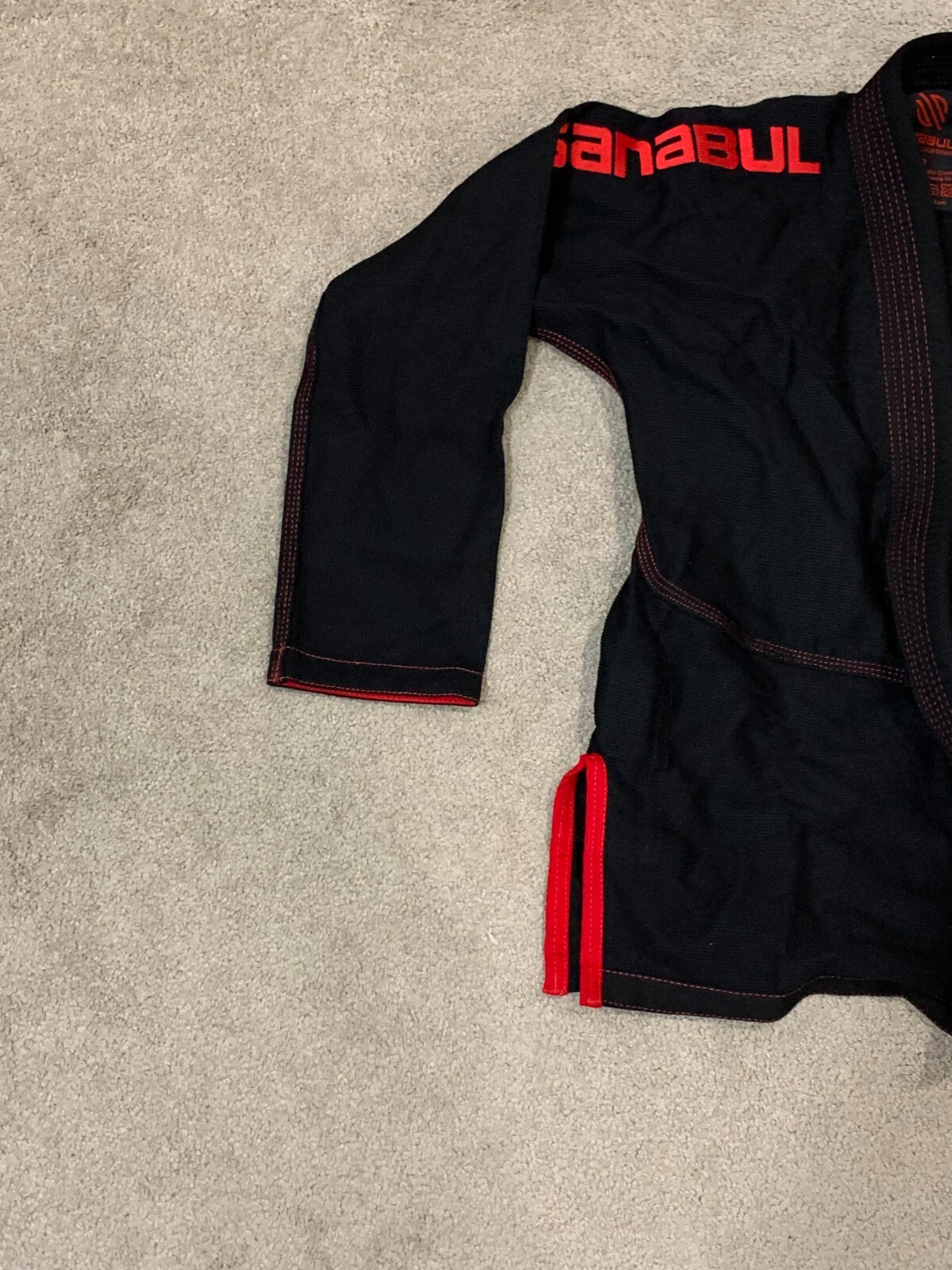 Sanabul Gi Top Brazilian Jiu Jitsu Size A0 Black Red Embroidery Martial Arts MMA