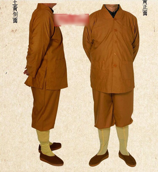 New Cotton Shaolin Monk Buddhists Daily Casual Uniform Kung Fu Small Gown Robe