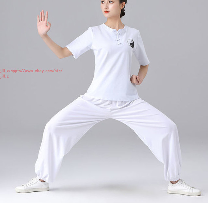 Men Women Chinese Tai Chi Uniforms Kung Fu Wushu Martial Arts Exercise Clothing