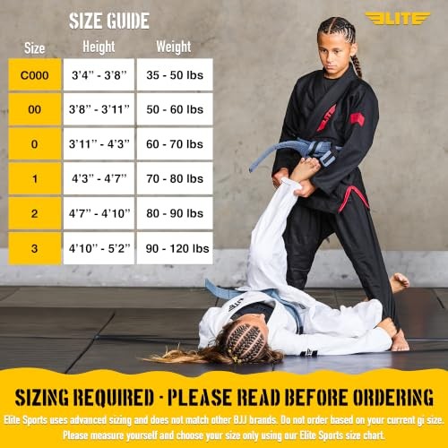 Kids BJJ Gi Elite Sports IBJJF Ultra Light Free Belt