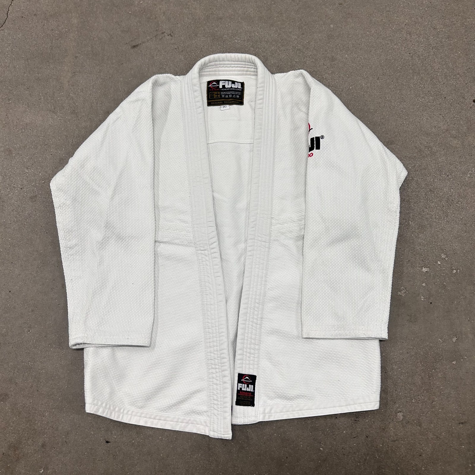 Fuji BJJ Jiu Jitsu Gi Kimono Jacket Unisex A1 White Cotton Embroidered Logo
