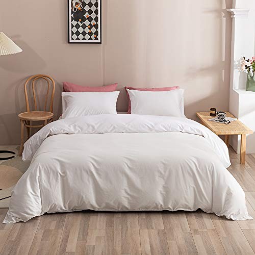 Comforter Sets Solid Color Bedding Comforter Set Women Men Full-80″*90″ White
