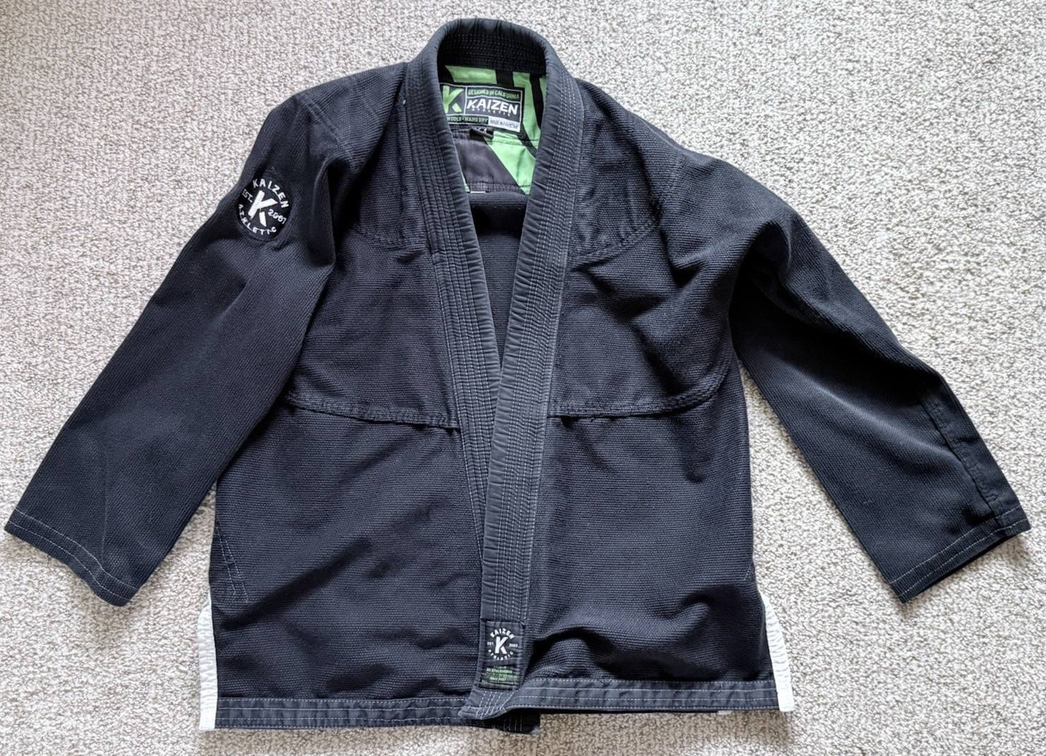 Kaizen Athletic Kids BJJ Gi – Size K4 – Black (Jacket and Pants, no belt)