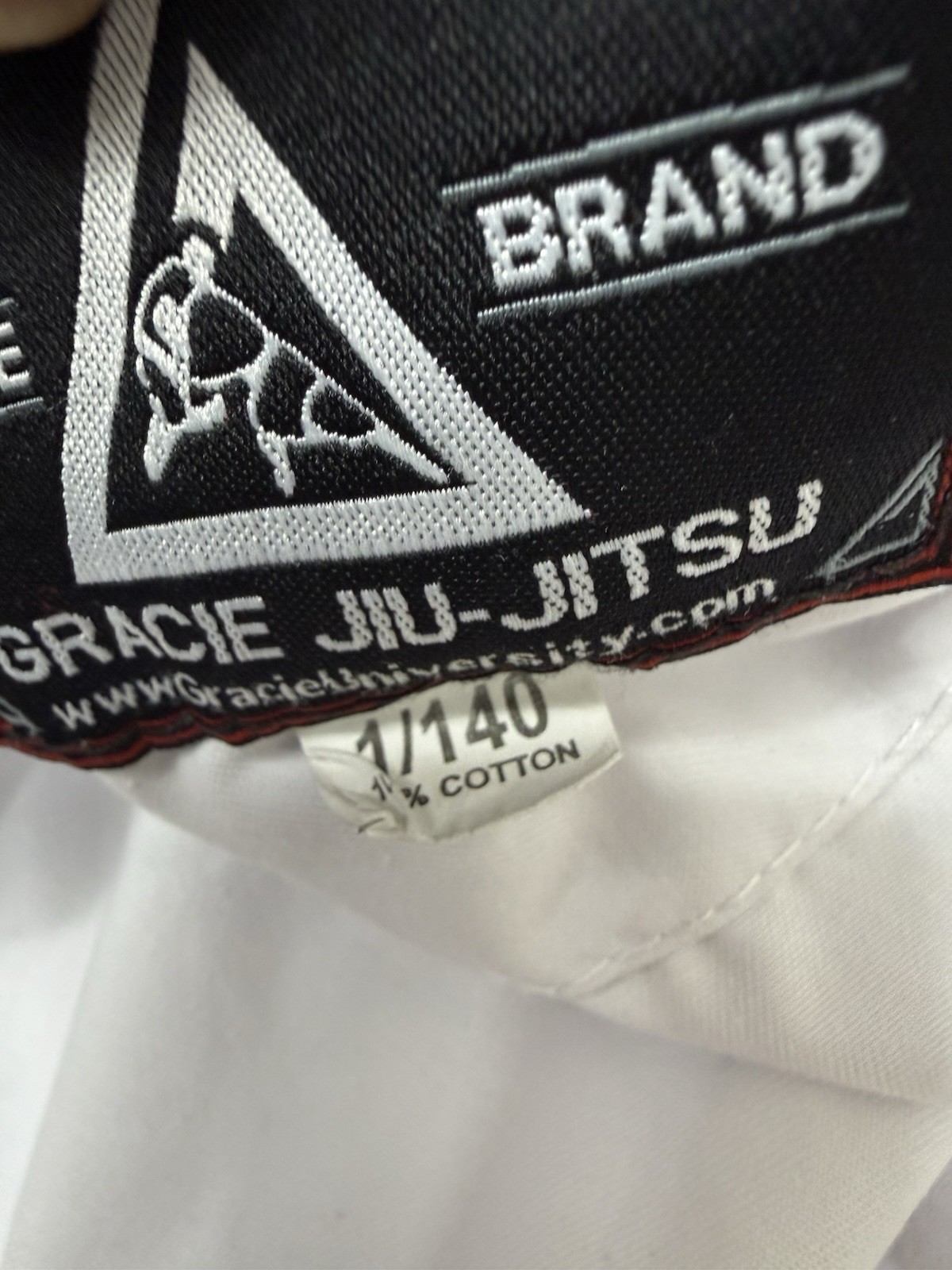 Gracie Jiu-Jitsu Gi Jacket Youth 1/140 Size 10 White 100% Cotton BJJ Uniform