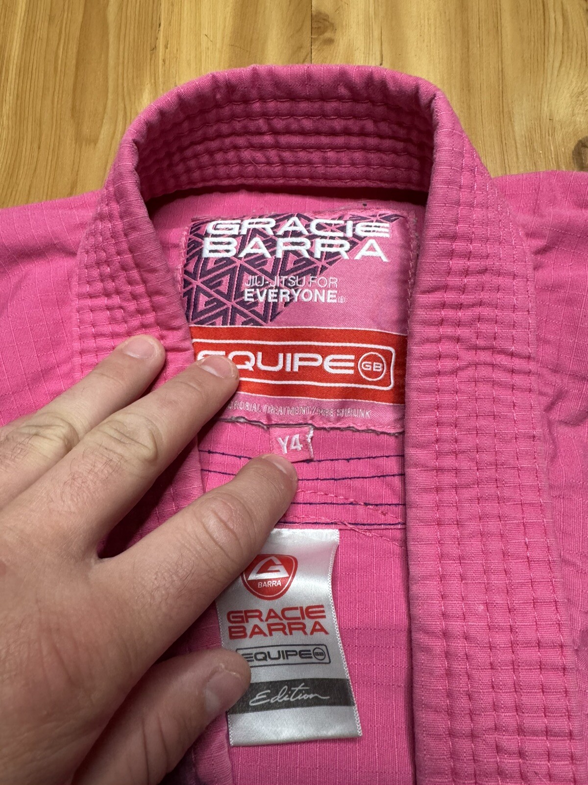Gracie Barra Equipe GB Edition Lite Kimono Brazilian Jiu-Jitsu Gi PINK Youth Y4