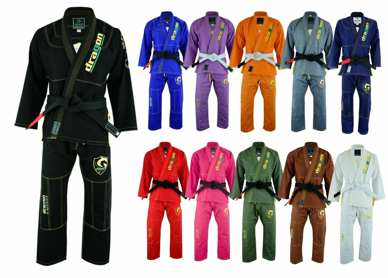 Brazilian Jiu Jitsu Gi Kimonos Grappling All color 450 GSM Dragon PROFESSIONAL
