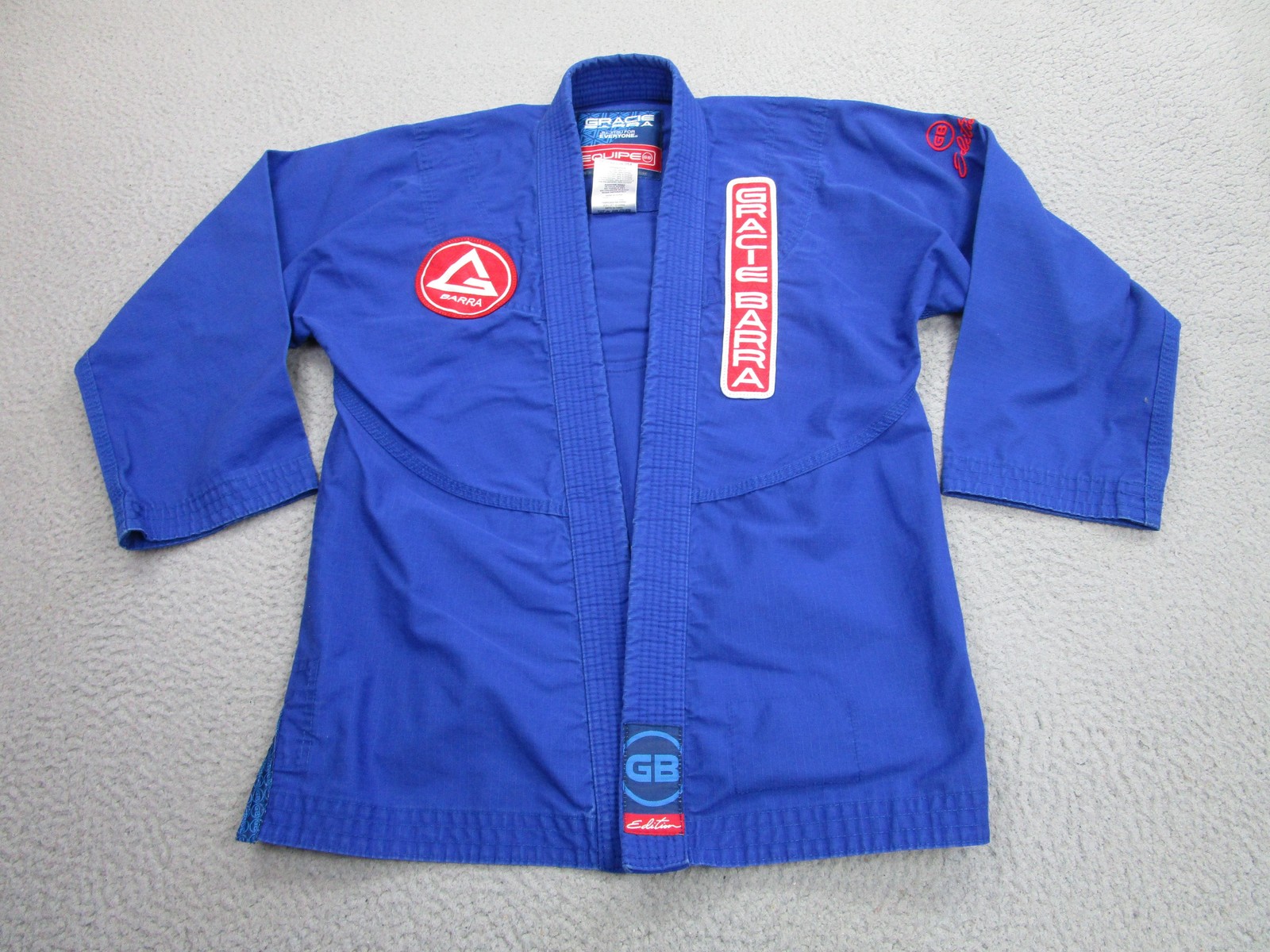 Gracie Jiu-Jitsu Gi Jacket Boys y6 Blue Gracie Barra BJJ Training Top Gi XS