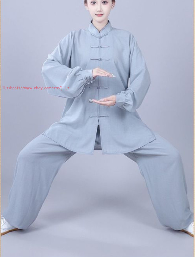 Unisex Kung Fu Tai Chi Suit Cotton Linen Shirt+Pants Wushu Martial art Uniforms