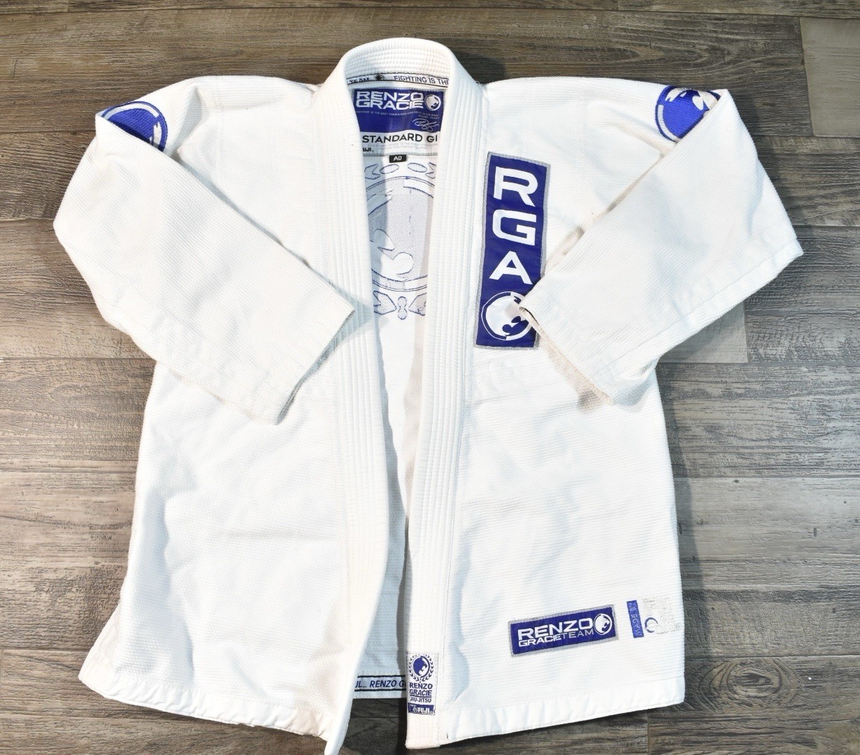 Renzo Gracie Academy RGA BJJ Gi Blue Size A0 Brazilian Jiu Jitsu Kimono