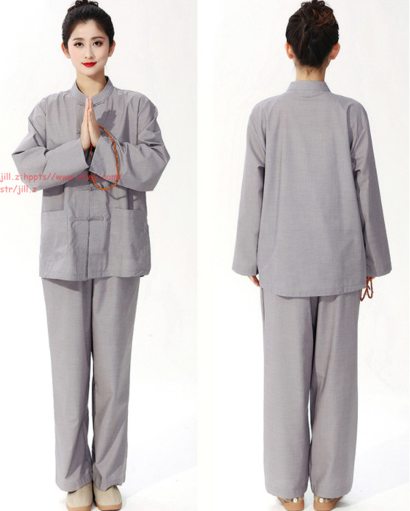New Unisex Cotton Buddhist Shaolin Monk Clothing sets Kung fu Suit Arhat Uniform