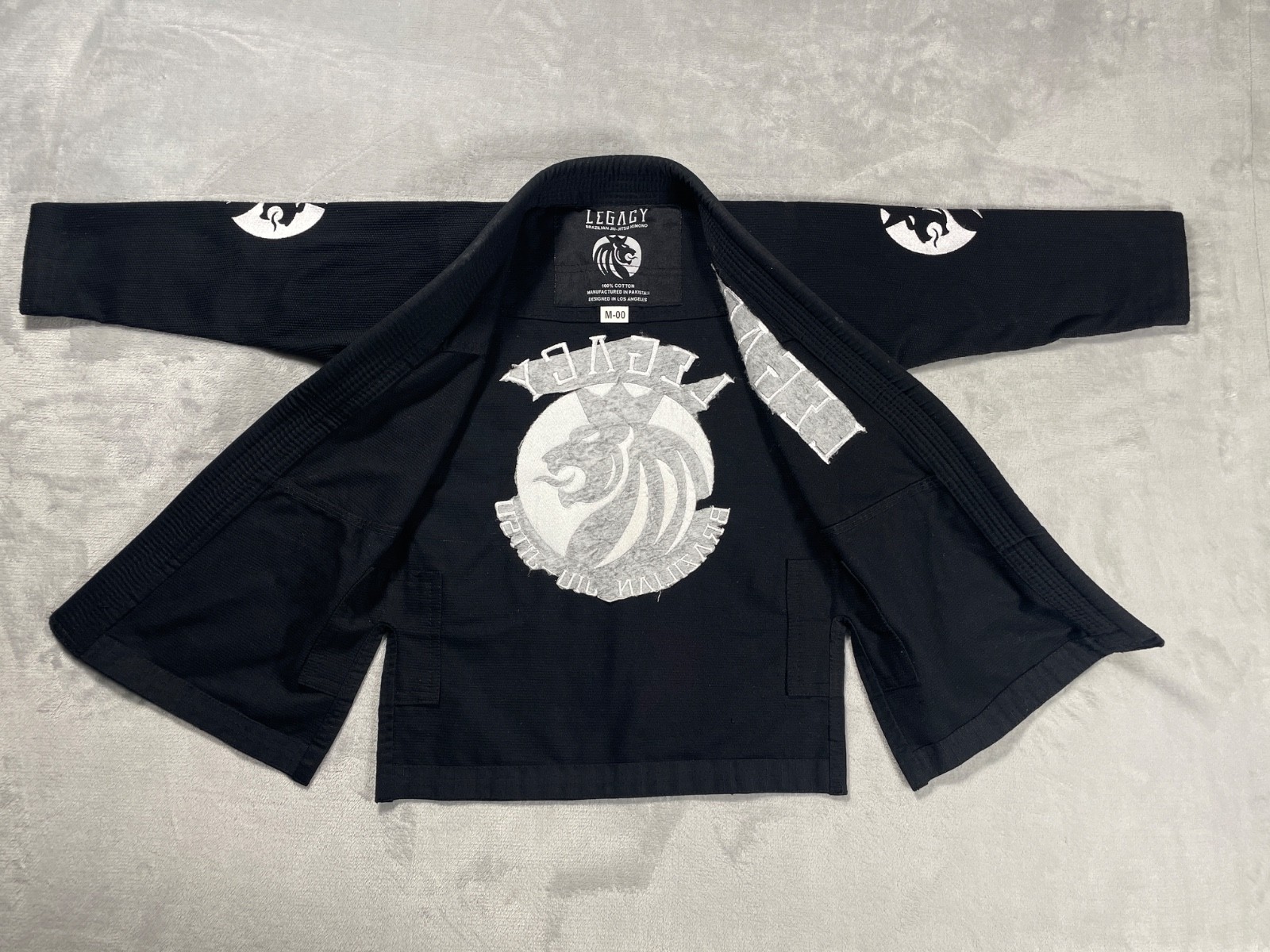 Legacy Brazilian Jiu Jitsu Gi Jacket Kids M-00 Black BJJ Kimono Top Logo