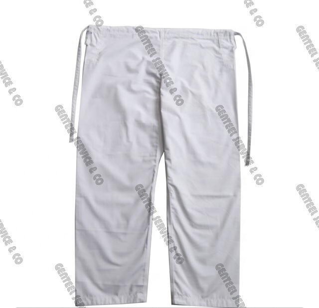 1 coat and 3 pants Blank White for BJJ Pearl weave 450 coat and Rip stop pant A3