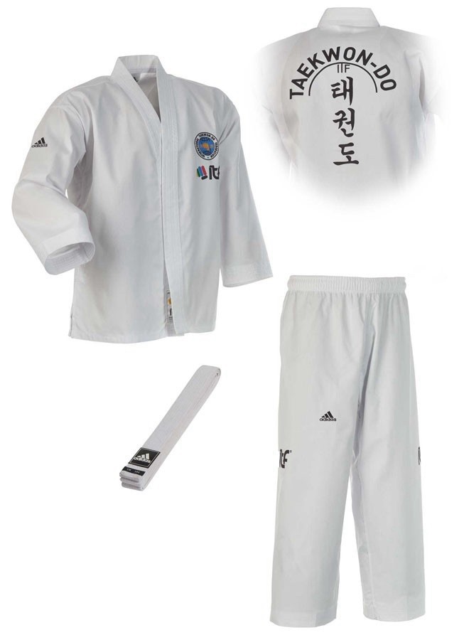 Adidas ITF Taekwondo Student Dobok Uniform White Size 120cm – New